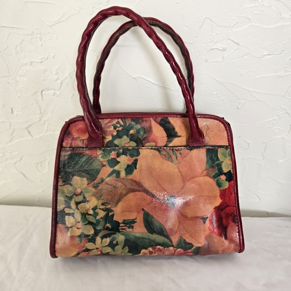 Patricia Nash Leather Floral Paris Small Satchel Bag - Picture 5 of 14